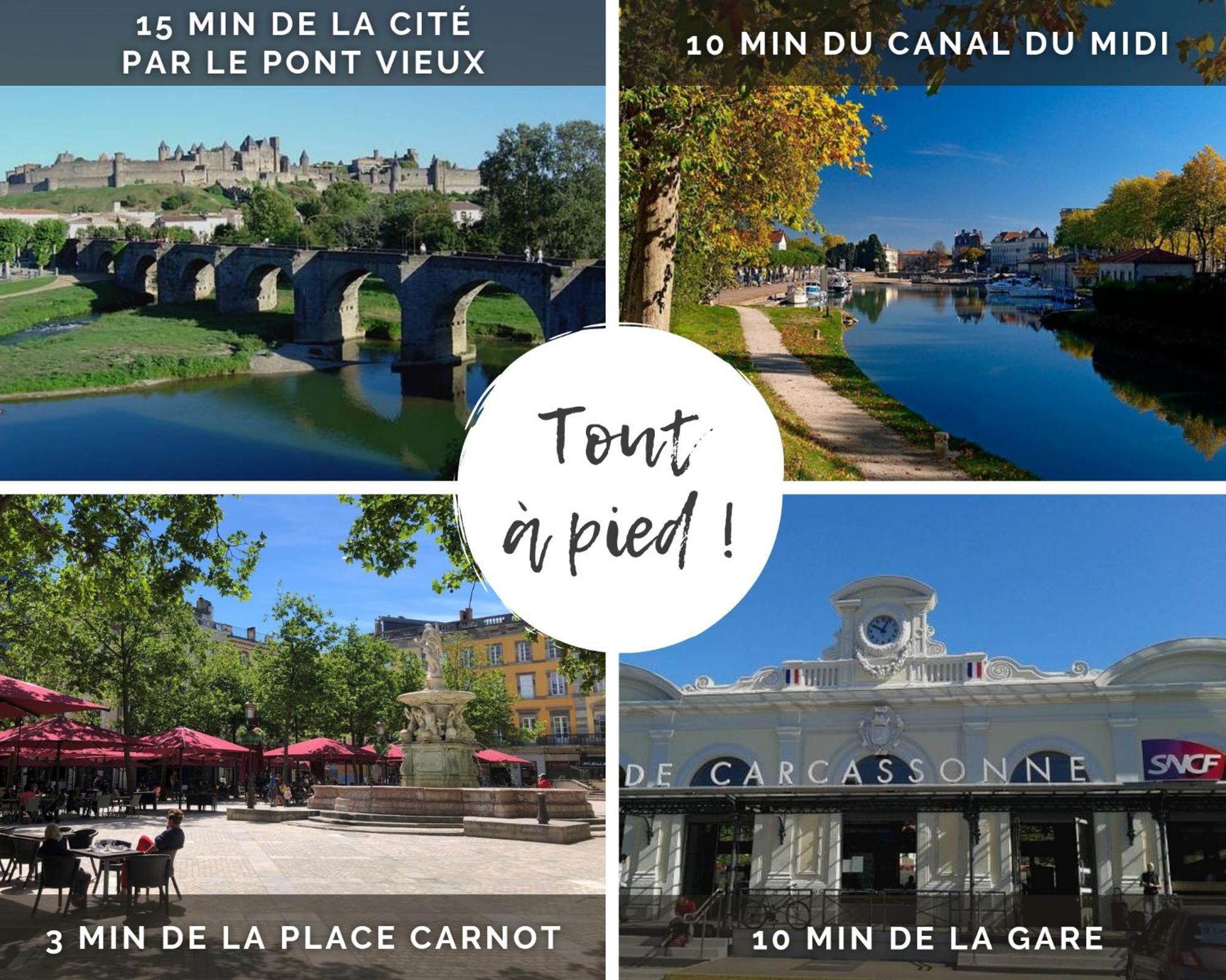 Le Marty - Wifi - Central - Climatison - Parking Gratuit Carcassonne Exterior photo